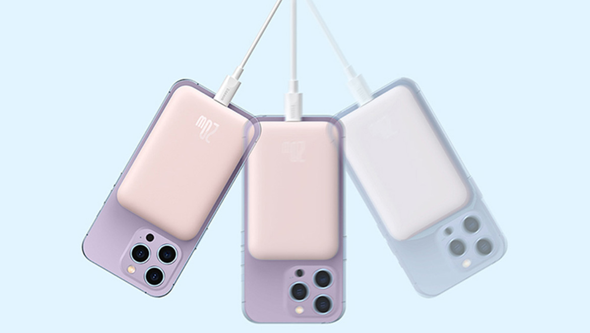 Baseus Външна батерия Magnetic Mini 6000mAh USB-C 20W (Pink)