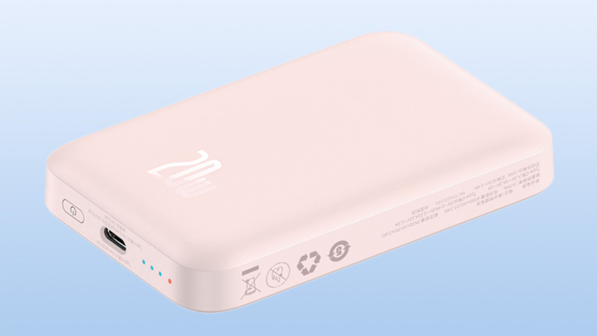 Baseus Външна батерия Magnetic Mini 6000mAh USB-C 20W (Pink)